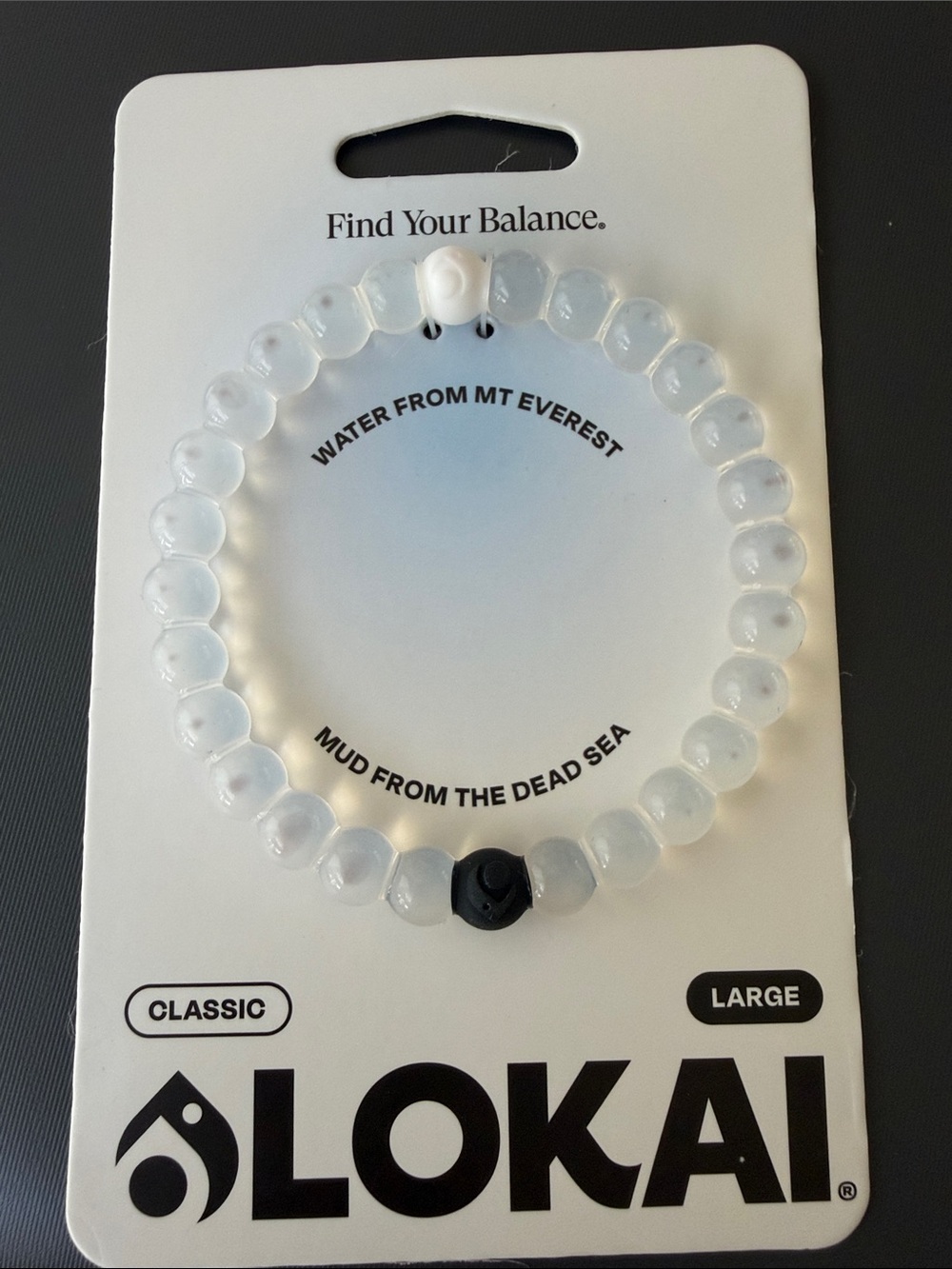 UNISEX Lokai Clear Beaded Bracelet with Black & White Accent Beads